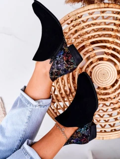 Dámské Kožené Boty Maciejka černé S Květinami 04091-57