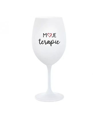 MOJE TERAPIE - bílá  sklenice na víno 350 ml