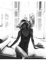 Dámské body Perisia Crotchless Teddy černé - Obsessive