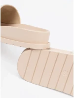 Jedinečné dámské  nazouváky Jasnobeżowy na plochém podpatku