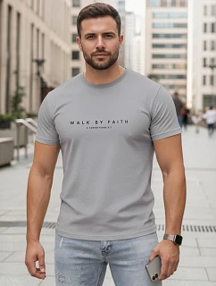 FashionStreet pánské šedé bavlněné tričko NX5123R