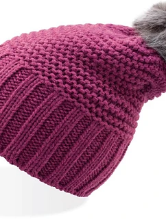 Atlantis Headwear Monte Bianco Pletená čepice s bambulí "Monte Bianco" 33.0185 fuchsia/grey