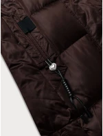 Zimní prošívaná plus size bunda v čokoládové barvě s kapucí S'west (B8267-14)