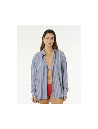 Dámská košile RIP CURL Beach Days Pinstripe Shirt, modrá Dámská košile RIP CURL Beach Days Pinstripe Shirt, modrá
