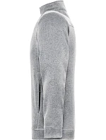 Daiber JN 898 Pánská pracovní pletená fleece bunda - Solid 02.0898 white melange/carbon Daiber JN 898 Pánská pracovní pletená fleece bunda - Solid 02.0898 white melange/carbon