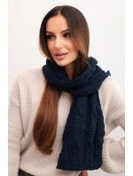 Dámský vlněný klasický šátek s copánkovým vzorem KN22 granátový