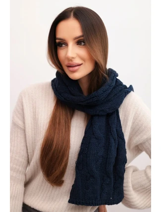 Dámský vlněný klasický šátek s copánkovým vzorem KN22 granátový