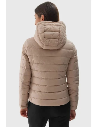 Dámská Péřová Bunda S Kapucí 4F Béžová 4FWAW24TDJAF468-83S