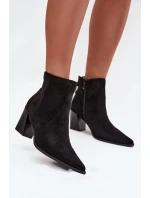 Dámské kotníkové boty na podpatku s tkaničkami černé Halisse
