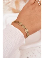 Nastavitelný dámský náramek se zirkony chirurgická ocel zlatá