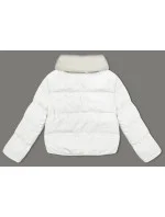 Bílá dámská manšestrová bunda s vysokým stojáčkem J Style (5M3230-281)