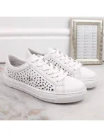 Kožená pohodlná obuv Rieker W RKR641 white