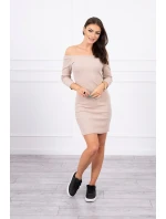 Pruhované vypasované šaty v béžové barvě Pruhované vypasované šaty v béžové barvě