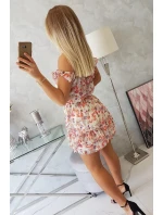 Zavinovací šaty s ecru pasem