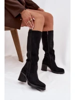 Dámské zimní kozačky na masivním podpatku černé Sanelle Dámské zimní kozačky na masivním podpatku černé Sanelle