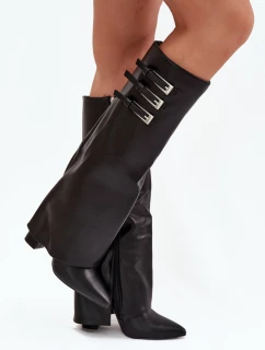 Dámské kozačky na podpatku C-354 Černá - Stephan Paris