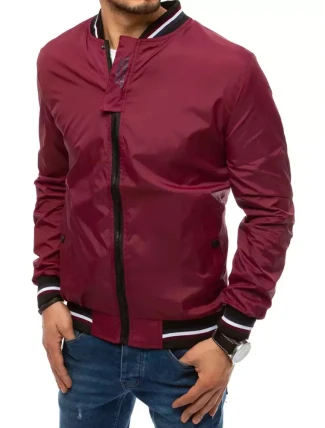 Vínová pánská přechodná bunda FashionStreet TX3681