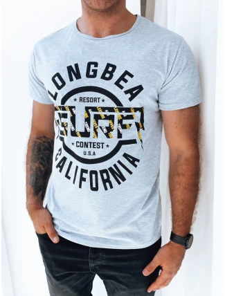 Pánské tričko s potiskem světle šedé FashionStreet RX5260