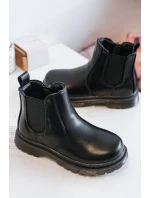 Dětské Kůže zateplené boty černé Porky