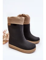 Dětské Holínky S Podšívkou Snow Wave Gokids 981 Černo-Beige