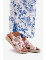 Dámské sandály z eko kůže s květinami multikolor Tosmelia