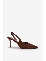 Lodičky s odhalenými patami čokoládové Lenira