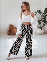 Dámské pruhované kalhoty se širokými nohavicemi ZEBRAVIBE UY2653 béžovo-černé - FashionStreet Dámské pruhované kalhoty se širokými nohavicemi ZEBRAVIBE UY2653 béžovo-černé - FashionStreet