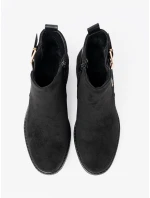 Designové  kotníčkové boty dámské černé Obcas