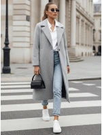 Dámský oversize kabát MANTOVA dlouhý světle šedý FashionStreet NY0740 Dámský oversize kabát MANTOVA dlouhý světle šedý FashionStreet NY0740