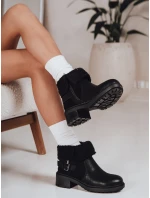 Dámské kozačky s ovčí kůží černé FashionStreet ZY1250