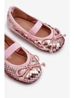 Dětské lodičky zdobené flitry růžové Weries