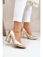 Kožené lodičky Lewski 3117 zlato