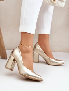 Kožené lodičky Lewski 3117 zlato