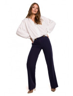 K114 Klasické kalhoty s rovnými nohavicemi - béžové