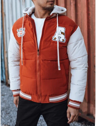 Pánská zimní bunda s kapucí červená FashionStreet TX4877