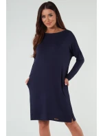 Italská móda Akord tunika dlouhá barva: tmavě modrá Italská móda Akord tunika dlouhá barva: tmavě modrá