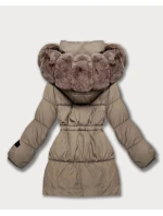 Světle hnědá dámská zimní bunda s kapucí S'West (B8550-48) Světle hnědá dámská zimní bunda s kapucí S'West (B8550-48)
