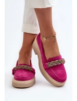 Zazoo 3429/W Dámské semišové mokasíny s ozdobou Fuksie Zazoo 3429/W Dámské semišové mokasíny s ozdobou Fuksie