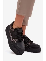Dámské tenisky na platformě Big Star – černé