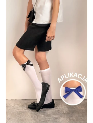 Dětské podkolenky s našitou mašlí RIVETTE DR2527