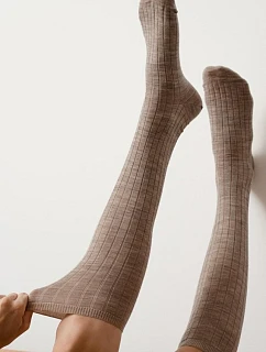 Dámské podkolenky MERINO WOOL s pruhem 130