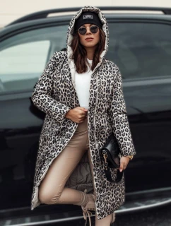 Dámská dlouhá prošívaná bunda VELVETTI s kapucí oboustranná béžová FashionStreet TY4653