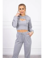 3dílná bavlněná souprava šedá 3dílná bavlněná souprava šedá