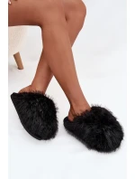 Dámské chlupaté papuče – černé Iseline Dámské chlupaté papuče – černé Iseline