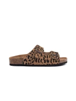 Stylové  nazouváky dámské se zvířecím motivem na plochém podpatku