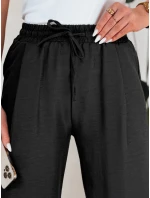 Dámské kalhoty se širokými nohavicemi MILLIVIO černé FashionStreet UY2659