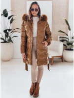 Dámská zimní bunda CASSERIE prošívaná s kapucí kávová FashionStreet TY4925