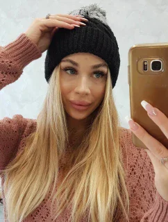 Fleecová čepice Ilona K218 černá+šedá