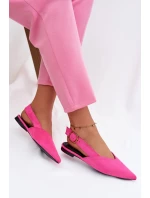 Baleríny s Zlatým Přezkou Eco Semišové Růžové Palerra