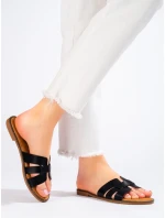 Krásné  nazouváky dámské černé bez podpatku